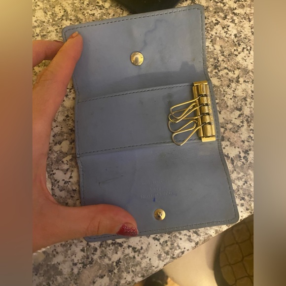 Vintage 22 old real Louis Vuitton baby blue keychain ?clean leather. - Picture 2 of 2